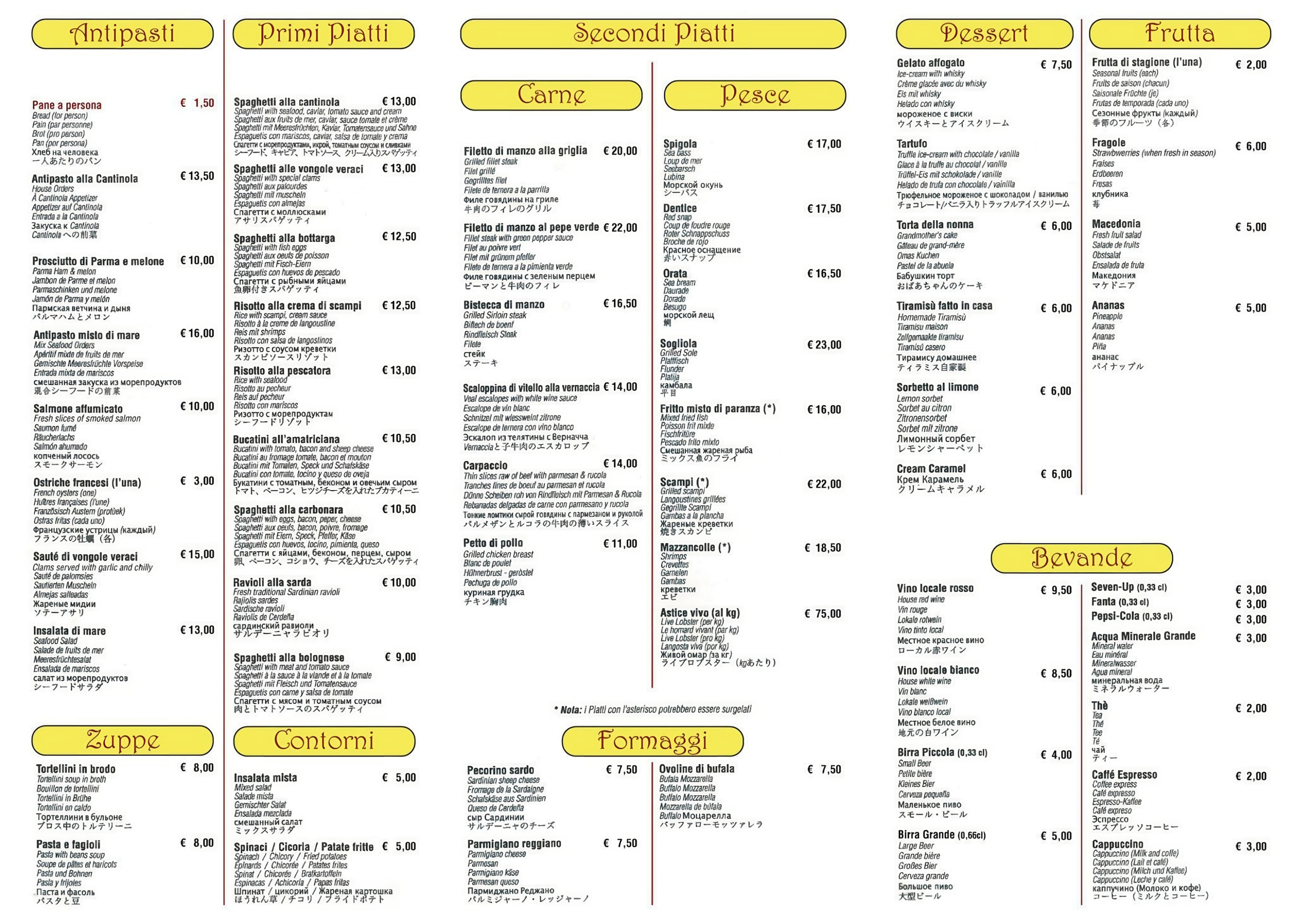 Menu' Completo "Ristorante La Cantinola da Livio" - lacantinola.it - lacantinola.com - lacantinola.online Roma